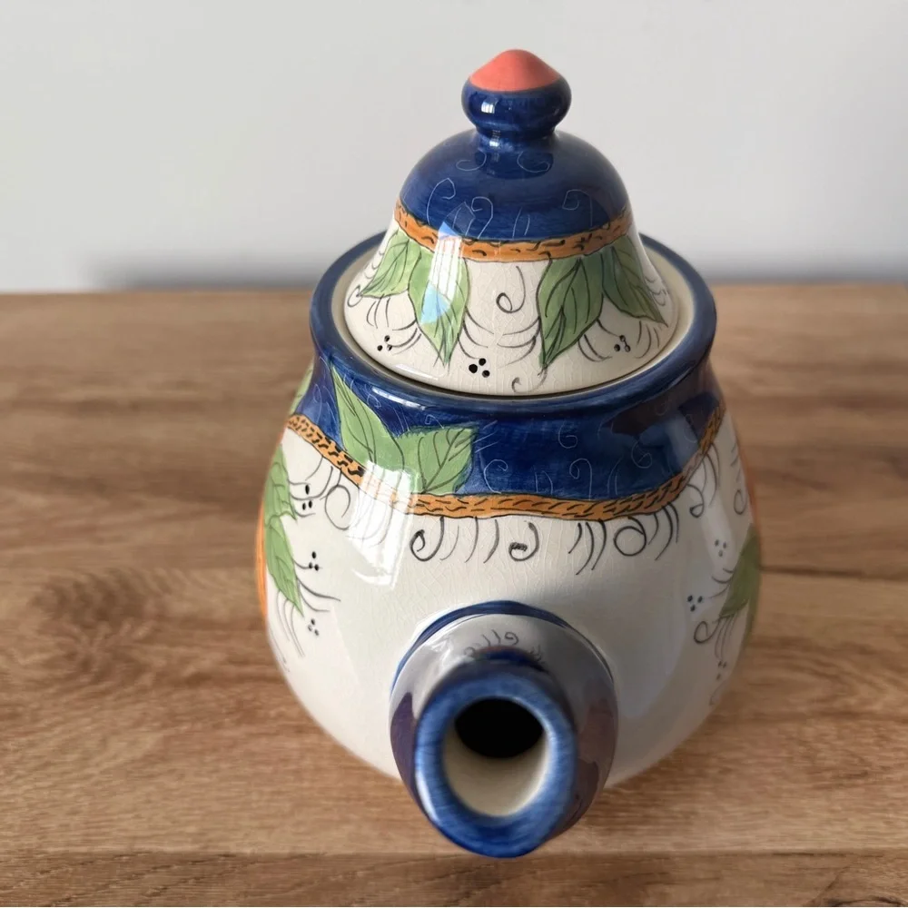 Burton & Burton Vintage Ceramic Floral Teapot Hand Painted
